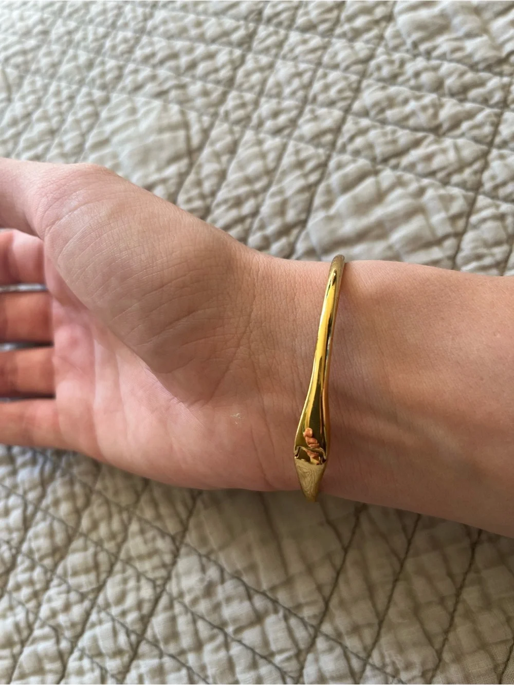 kate spade Gold Open-Ended Cuff Bracelet with Clear Crystal Ends - Picture 4 of 5